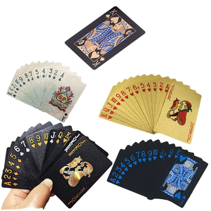 Vente en gros de cartes à jouer de poker en or recyclables personnalisées, jeux de cartes en plastique durable pour la famille, personnalisation du logo disponible - Product Image 1
