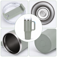 Gobelet isotherme de 40 oz avec poignée, paille réutilisable, base porte-gobelet, en acier inoxydable Stannllayes, tasse de voyage pour l'hydratation quotidienne