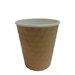 SP2054使い捨てホット & コールドドリンク二重壁六角形パターン紙コーヒーカップ蓋付き