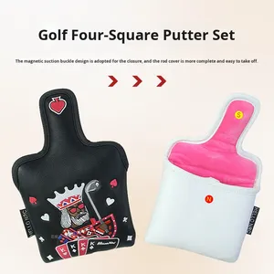 Fundas de golf personalizadas bordadas en cuatro direcciones con diseño de dibujos animados, impermeables, de material PU, con forma de L, para palos de golf, póker y clubes. - Product Image 4