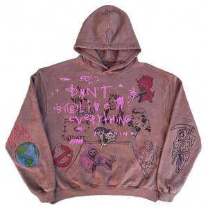 Sudadera con capucha con estampado <span class=keywords><strong>DGT</strong></span> 100% algodón Streetwear gótico Casual estilo callejero jersey de manga larga Vintage Wash Hodie para hombres - Product Image 4