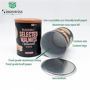 Boîte en papier ronde écologique de taille personnalisée de <span class=keywords><strong>250</strong></span> <span class=keywords><strong>grammes</strong></span> avec feuille alimentaire pour les collations et le sucre, recyclable et réutilisable - Product Image 6