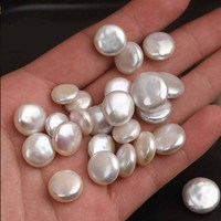 Perles en vrac de qualité supérieure, neuves, en forme de bouton baroque miroir, perles naturelles d'eau douce, en forme de pièce de monnaie, pour la fabrication de bijoux