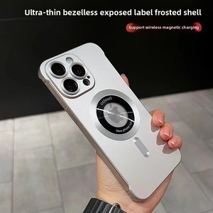 Cho Apple 16Promax sang trọng cứng <span class=keywords><strong>PC</strong></span> trường hợp bảo vệ điện thoại Grip Mất Tích nhãn Frosted Hút từ tính cho Apple 15 điện thoại - Product Image 5