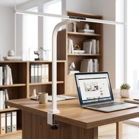 Lampe de bureau LED à fixation par pince, panneau large, commande tactile, protection oculaire, intensité réglable, lumière intelligente pour l'étude et le bureau