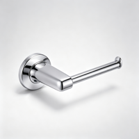 Porte-rouleau de papier toilette mural dissimulé en alliage de zinc avec base trapézoïdale inclinée, finition chrome poli, pour salle de bain d'hôtel