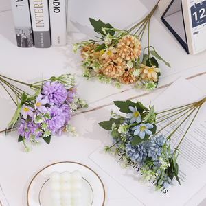 Fleurs artificielles en soie, 7 branches, roses peintes à l'huile, petits bouquets faits à la main, modernes, longue durée (3-5 ans), pour mariage et événements - Product Image 2