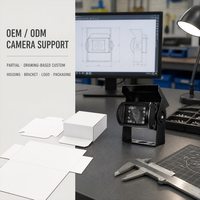 Caméra de recul AHD chauffante et étanche avec vision nocturne grand angle, lignes de stationnement et puce d'image personnalisée pour l'installation sur camions, bus et VR