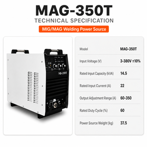 Machine à souder numérique MIG MAG 350A 500A Inverter CO2 à gaz de protection, soudeuse triphasée 380V double IGBT MMA avec démarrage à chaud et fonction Arc Force - Product Image 2