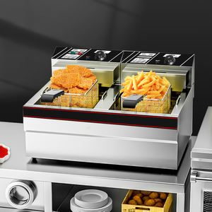 Friggitrice elettrica per uso domestico per friggitrice professionale con due serbatoi di pollo al tacchino - Product Image 6