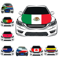 Housse de capot de voiture la plus vendue, de haute qualité, avec drapeau et tissus élastiques lavables, bannière de capot de voiture, housse de voiture thème football mondial