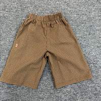 Shorts en coton épais personnalisés à taille élastique brodés, style streetwear, assortis père-fils, pour hommes et enfants, à carreaux, marque privée