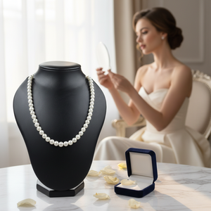 Collier de perles de coquillage plaqué or 18 carats en argent sterling 925 perles d'eau douce à la mode de 10mm pour fournitures de mariage en gros - Product Image 3