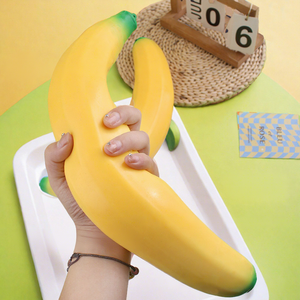 Giant Soft Banana Shaped Squeeze Toy Slow Rising Fruit Fidget Toy Portable Stress Relief Gift for Children 5 to 7 Years - Product Image 5