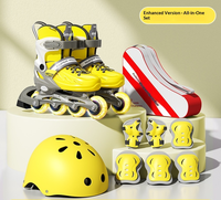 Patins à roulettes freestyle professionnels à 4 roues pour enfants, ensemble d'équipement de protection avec taille réglable pour garçons et filles