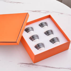 Service à thé en porcelaine fine européenne à prix réduit, tasses à expresso et soucoupes - Product Image 1