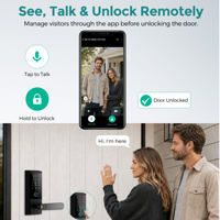 Cerradura Inteligente con Huella Dactilar SJJ, TTLock, Aplicación Tuya Opcional, Teclado Táctil, Tarjeta IC RFID, Entrada sin Llave, Puerta de Madera, Hotel, Apartamento