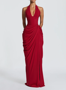 <span class=keywords><strong>Abito</strong></span> lungo da donna 2026 di lusso, <span class=keywords><strong>con</strong></span> scollo all'americana e schiena scoperta, azzurro, <span class=keywords><strong>con</strong></span> <span class=keywords><strong>spacco</strong></span> alto, <span class=keywords><strong>elegante</strong></span>, estivo, da sera, naturale, per banchetti e feste - Product Image 3