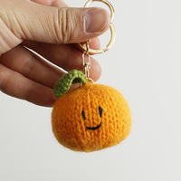 Schattig handgebreid fruit sleutelhanger handgemaakt gehaakt 3D sinaasappel perzik peer amigurumi knuffel hanger tas charme dames cadeaus