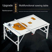 Ensemble de table de travail du bois 6 en 1, portable, pliable, chantourneuse, toupie, table de scie 80*120cm, table de scie coulissante, scie à panneaux