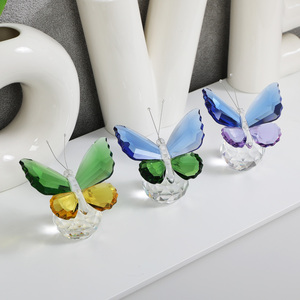 Collection de figurines papillon volant en cristal, ornement en verre taillé, statue animale de collection, fait main, poli, antique - Product Image 4