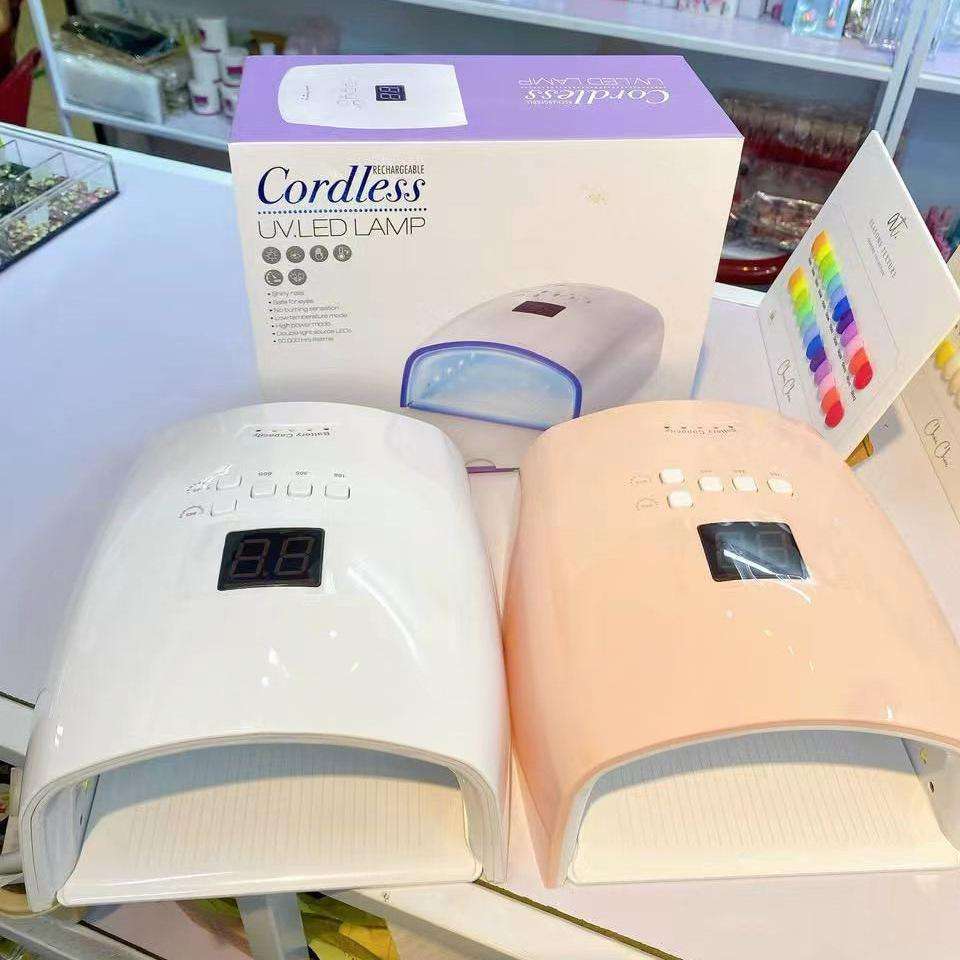 66W Rechargeable UV LED Nail Lamp Cordless Wireless Gel Polish Curing Dryer with LCD Display