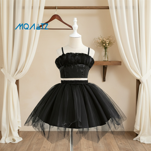 Vestido Formal para Niñas Meiqiai, Estilo <span class=keywords><strong>Elfo</strong></span> Oscuro, Vestido Tutú Inspirado en el Ballet, Plumas Negras, Vestido Corto de Cumpleaños AL6083 - Product Image 1