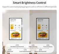 Señalización Digital de Pared de 43, 49, 55 y 65 Pulgadas, Pantalla LCD de Alta Luminosidad (4500nits) para Publicidad en Ventanas