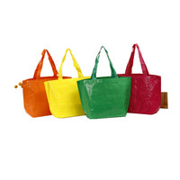 Sac fourre-tout recyclable laminé argenté noir rouge avec fermeture épaule pour expositions et promotion