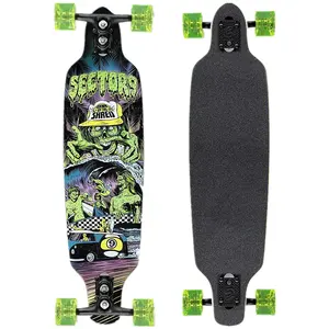 Novo desenho longboard 4 roda downhill street skate deck completo skate cruiser com a melhor garantia