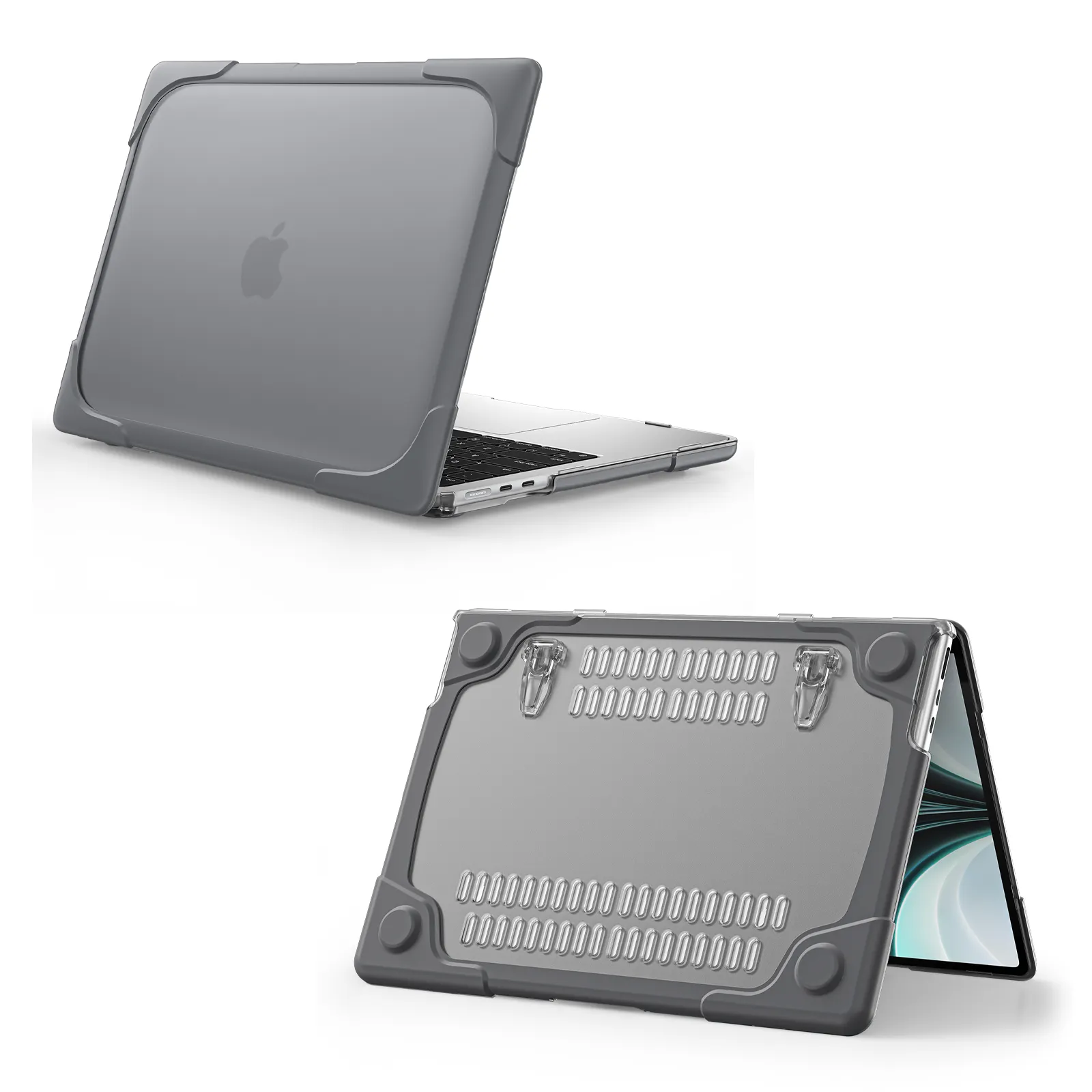 غطاء الكمبيوتر المحمول بسعر المصنع لجهاز Macbook Air مقاس 13.6 بوصة 2022 A2681 غطاء صلب واقي مع حامل للقدم غطاء بسيط أنيق
