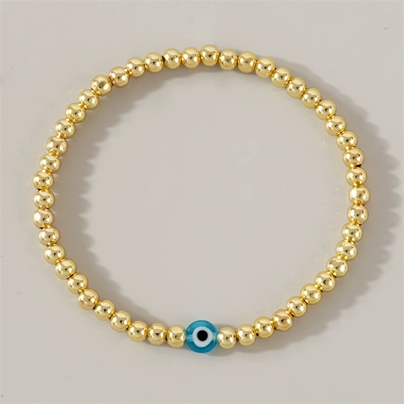 Golden beaded Blue Devils Eye (No card)