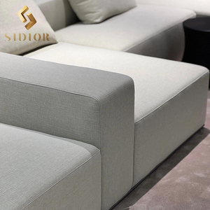 Juego de sofás de terciopelo moderno de Italia de gama alta, muebles para sala de estar, blanco de lujo moderno - Product Image 5