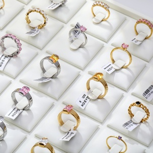 Accesorios para Dedos, Anillo para Articulaciones de Dedos, Más Opciones de Talla, Joyería de Moda, Anillos de Acero Inoxidable con Circonita, Chapados en Oro de 18K para Mujer - Product Image 1