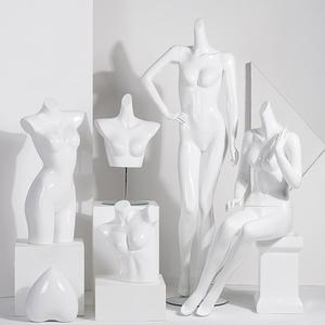Venta al por mayor maniquíes femeninos Torso 3/4 ropa interior Sexy mostrar <span class=keywords><strong>busto</strong></span> <span class=keywords><strong>mujeres</strong></span> Lencería blanca pantalla maniquí para venta al por menor - Product Image 1