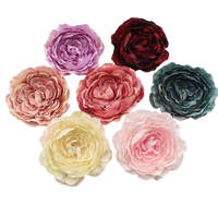Dekorasi Natal bunga Peony buatan, kain sutra kepala bunga Peony buatan grosir 4.5CM untuk dekorasi dinding bunga pernikahan