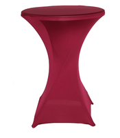 Housse de table extensible noire en spandex pour bar, mariage, fête, cocktail, pub, table ronde, ajustée et élastique, vente en gros