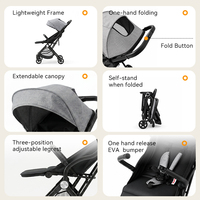 Poussette bébé 2 en 1 sur mesure OEM - Poussette de luxe portable avec poignée réversible pour système de voyage