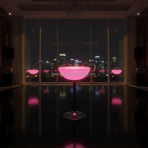 Disco Ktv Dj Entertainment Round Led Glow Top <strong>Poseur</strong> <strong>Table</strong> - Product Image 5