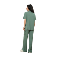 Ensemble de pyjama en modal pour femme, haut à manches courtes et pantalon long avec culotte, vente en gros
