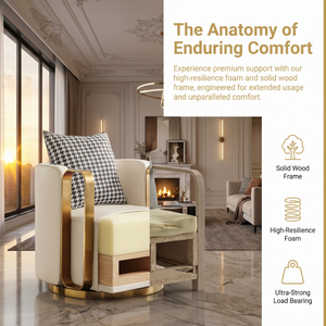 Sillón de Salón de Hotel de Lujo en Terciopelo, Moderno, con Reposabrazos en Forma de C de Metal Dorado, Giratorio, para Vestíbulo de Hotel Premium o Sala VIP - Product Image 3