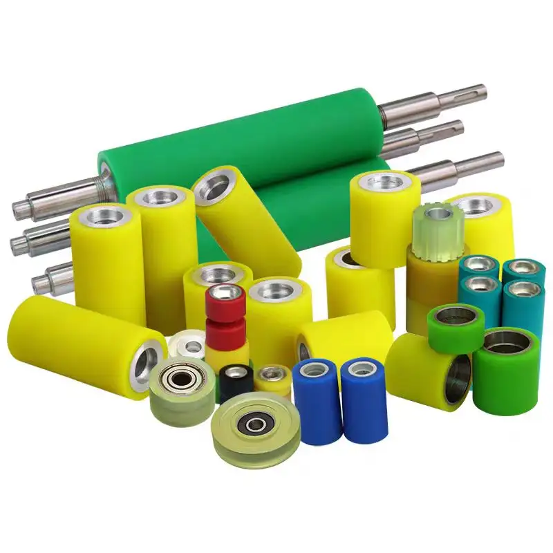 High Precision Coated Roller Silicone Embossing Urethane Rollers customized wear resistant Polyurethane Hard Rubber Roller