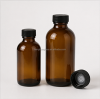 Botella de Vidrio Transparente o Ámbar de 1oz 2oz 4oz 5oz 8oz 16oz 32oz para Jugo, Café Frío, Envase de Líquidos con Tapa de Rosca