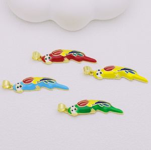 Pendentif Carte du <span class=keywords><strong>Venezuela</strong></span> Personnalisé avec Perroquet Coloré, Plaqué Or Cuivre et Émail Coloré, Accessoire de Collier - Product Image 2