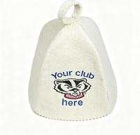 Chapeau de sauna personnalisé avec broderie du logo du club, 100% feutre de laine de Nouvelle-Zélande, couvre-chef de sauna personnalisé pour les entreprises, vente en gros
