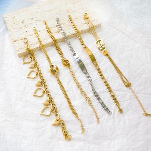 Bracelet en acier inoxydable plaqué or pour femme, motif œil et cœur, tendance et en promotion - Product Image 5