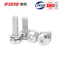 Tornillo combinado de cabeza alomada de acero inoxidable 304, métrico GB2672, rosca gruesa M4 M5 M6 M8