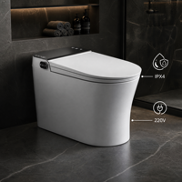 WC intelligent monobloc avec couvercle automatique, siège chauffant, cuvette allongée, siphon en P inclus, fonction lavage des fesses, fonction lavage intime, buse autonettoyante