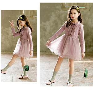 Vestido de Fiesta al por Mayor para Niñas, de Manga Larga, Estilo Princesa Musulmana, Elegante, de Algodón con Volantes, para Niños, Ropa de Disfraces - Product Image 4