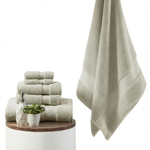 Db 6 Piece Cotton <b>Towel</b> Set Solid Color <b>Embroidered</b> Rectangle For Home - Product Image 1